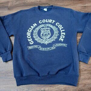 Vintage Georgian Court College Sweatshirt Lakewood NJ Velva Sheen XS READ